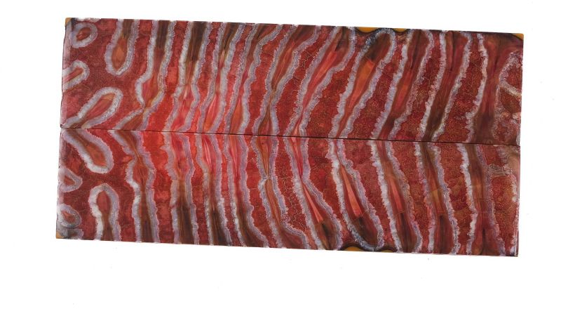 Manche de molaire de mammouth stabilisée ROUGE